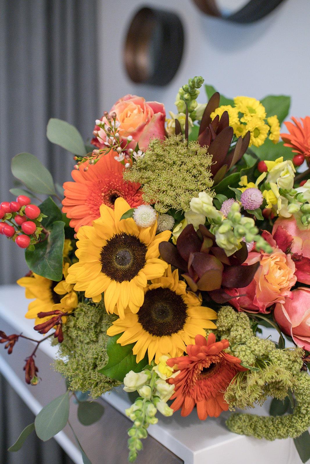 Vibrant Sunflower, Rose, and Gerbera Bouquet